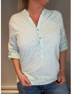 Mint skjorte bluse med blomsterprint til kvinder – Tippy Collection 2