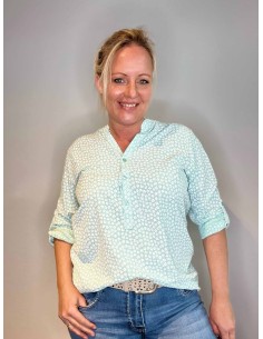 Mint skjorte bluse med blomsterprint til kvinder – Tippy Collection